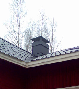 Piippu piipunhatun asennuksen jälkeen